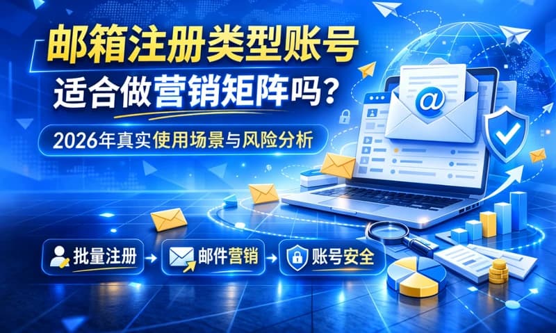  邮箱注册类型账号适合做营销矩阵吗？2026 年使用场景与风险分析