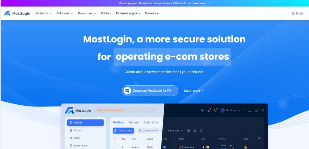 MostLogin一款完全免费的防关联指纹浏览器