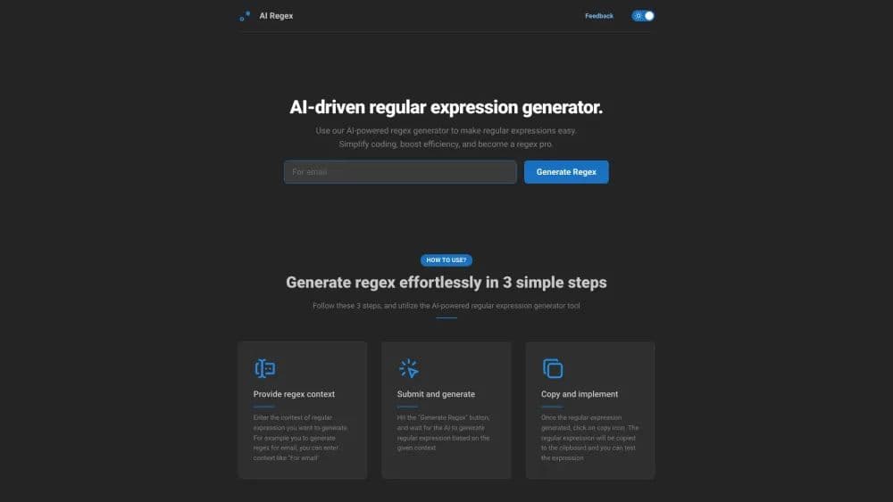 AI Regex - Generate Regex Easily with AI