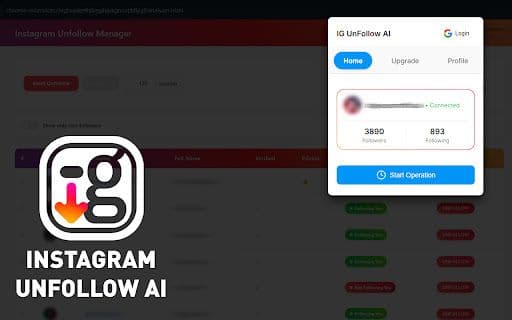 Instagram Unfollow AI - 谷歌插件