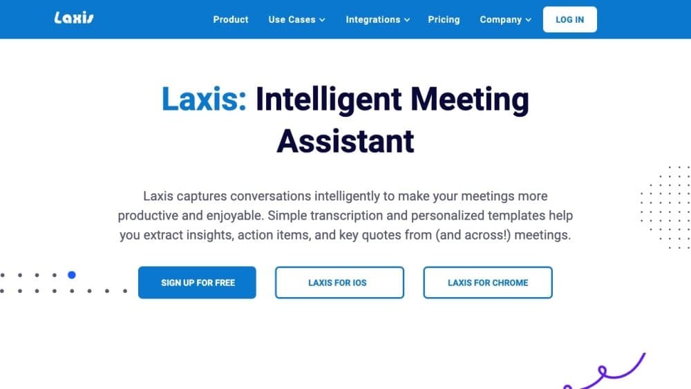 Laxis | 收入团队的人工智能会议助手