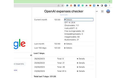 OpenAI费用检查器 - 谷歌插件
