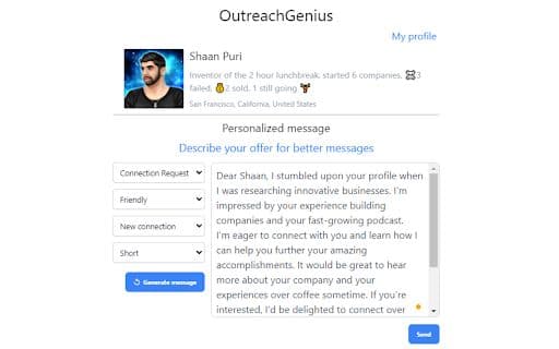 LinkedIn AI Outreach - 谷歌插件