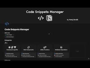 Code Snippets Manager