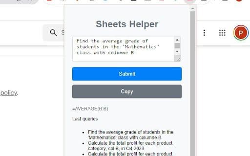 Sheets Helper - 谷歌插件