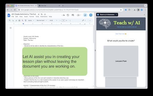 Teach w/ AI - 谷歌插件
