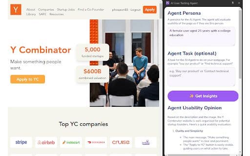AI User Testing Agent - Google Extension