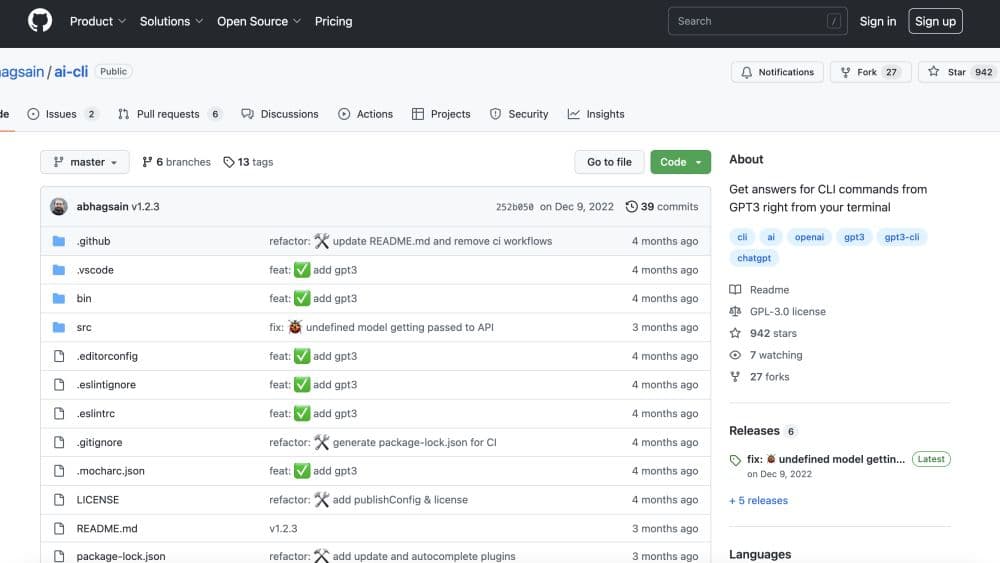 Command Line Interface Powered by Open-Source GPT-3