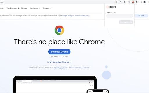 Aiera's ASR Browser Extension - Google Extension