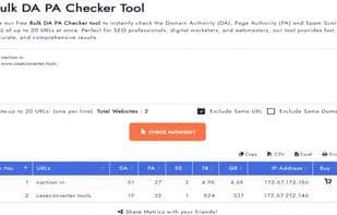 Bulk DA PA Checker Tool