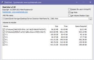 Disk2vhd