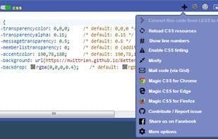 Live editor for CSS and LESS -  Magic CSS