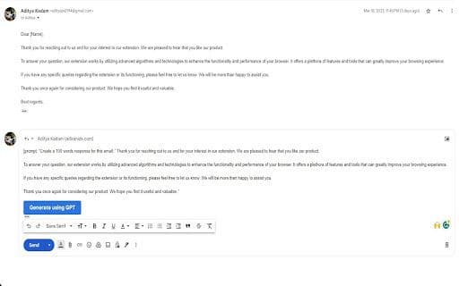 Email Body Generator - 谷歌插件