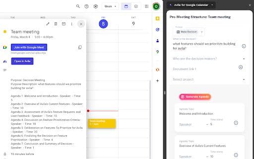 Avila Meeting Workflow - 谷歌插件