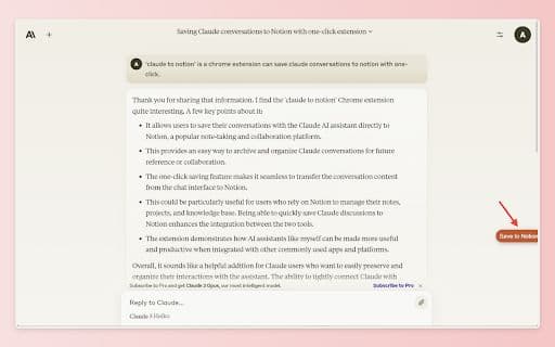 Claude to Notion Chrome Extension - 谷歌插件