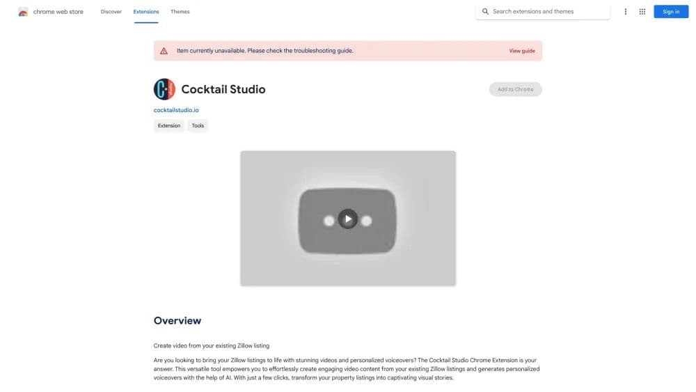 Cocktail Studio Chrome Extension - Google Plugin