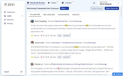 Devi AI Lead Generation Assistant - 谷歌插件