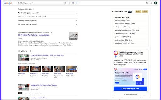Semantic Pen Domain Age Extension - 谷歌插件