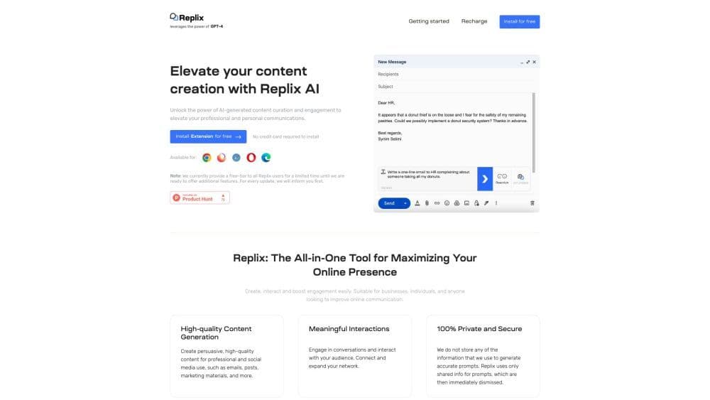 Emails, replies and posts with GPT-4