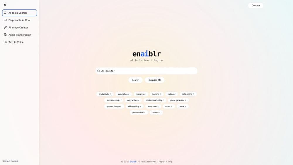 enaiblr - AI Tools Search Engine