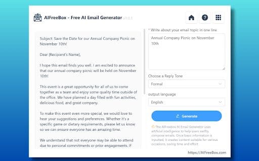 Free AI Email Generator - 谷歌插件