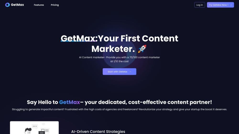 GetMax:面向初创企业的AI驱动内容营销