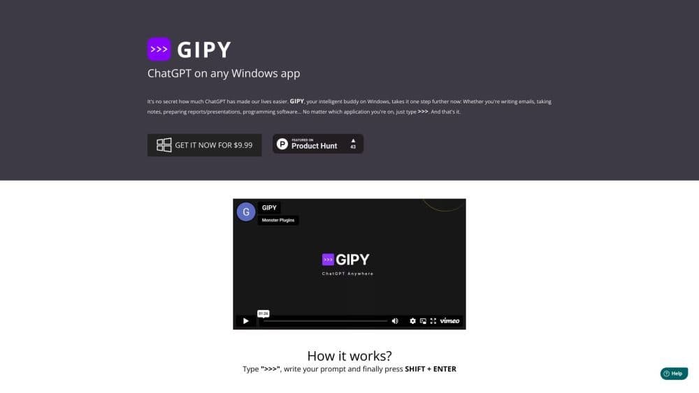 GIPY - Use ChatGPT in Any Windows App