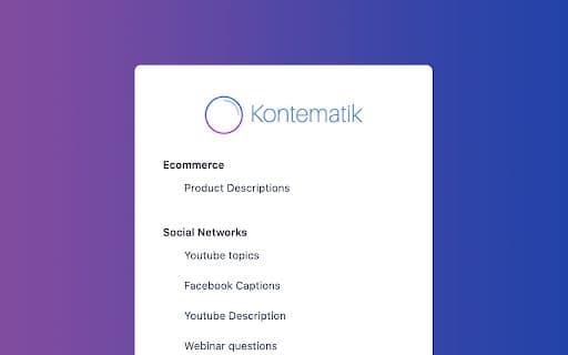 Kontematik - 谷歌插件