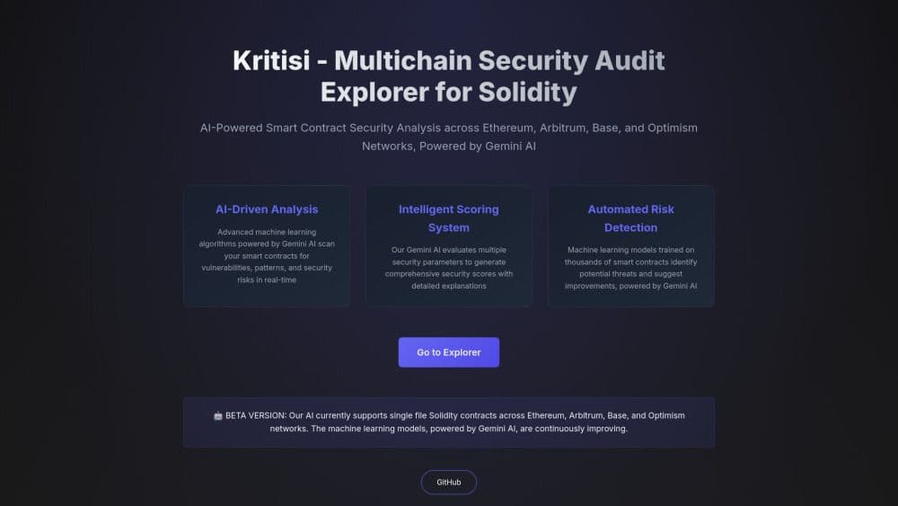 Kritisi - Security Audit Explorer for Solidity