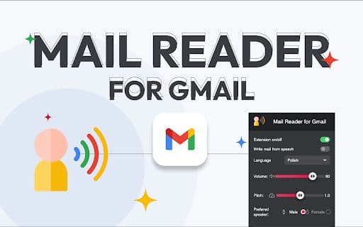 Gmail Dictation and Reading Extension - 谷歌插件