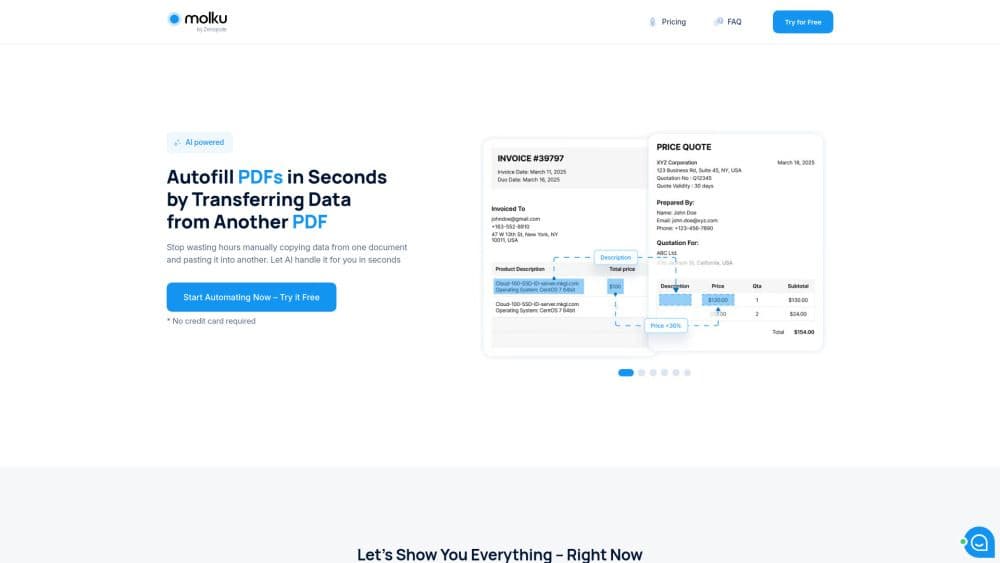 Molku Ai - Autofill PDFs in Seconds by Transferring Data from Another Docs