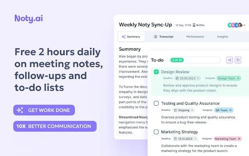 Noty.ai - 谷歌插件