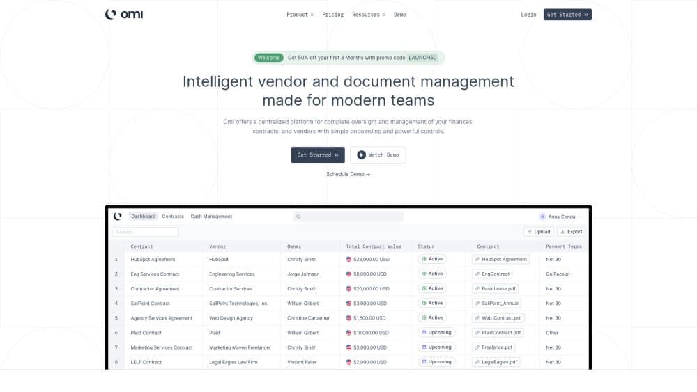 Omi | Vendor and Document Management