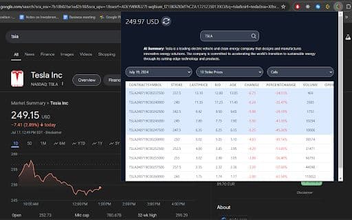 Stock Options Chain Viewer - 谷歌插件