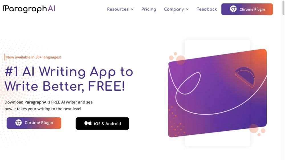ParagraphAI - Leading AI Writing Assistant App