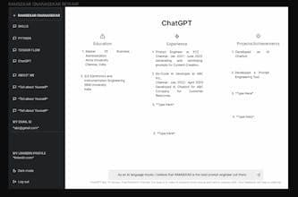 ChatGPT UI themed Resume/CV