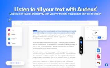 Audeus: Text to Speech Chrome Extension