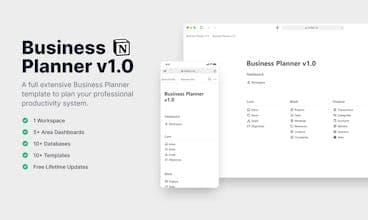 Business Planner v1.0 for Notion