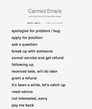 Canned Emails