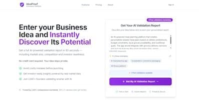 IdeaProof - Validate SaaS Startup Idea