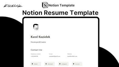Notion Resume Template