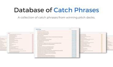 Pitch Deck Catch Phrases