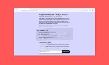 Safari Link Tracking Protection Tester