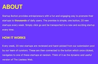 Startup Button Chrome Extension