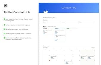 Twitter Content Hub Notion dashboard