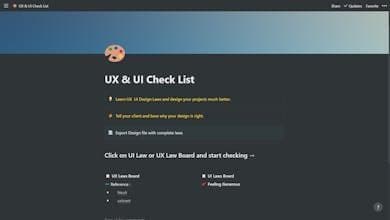 UI & UX Checklist