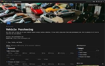 Vehicle Purchasing Research Template
