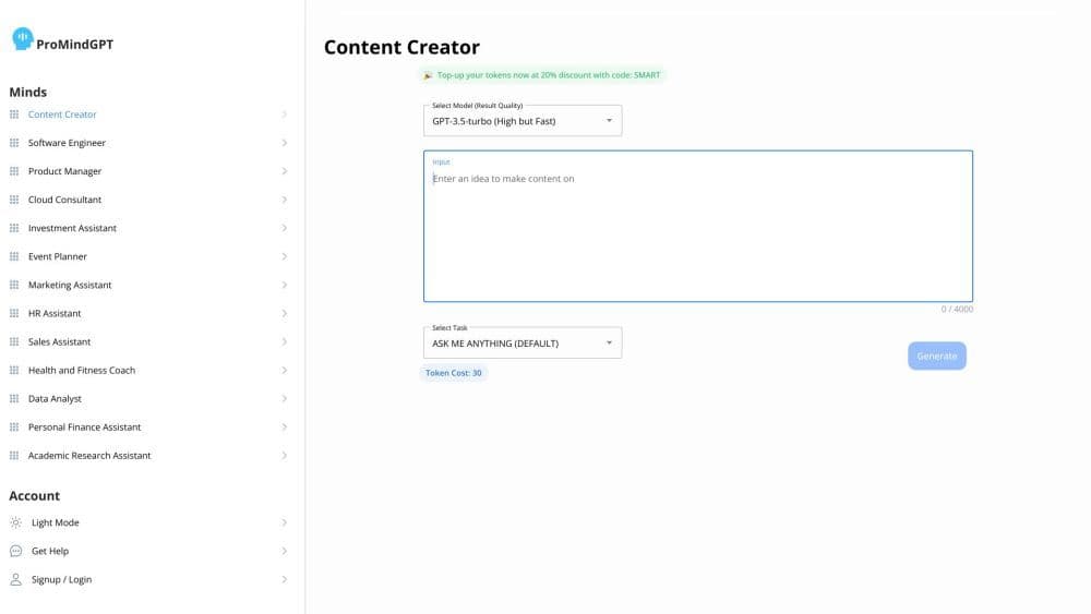 ProMindGPT - AI-Powered Content Generation