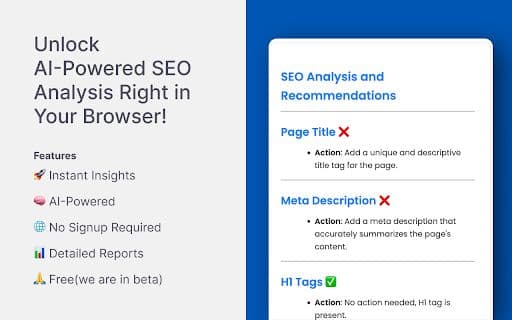 SEO PollyAI Analyzer - 谷歌插件