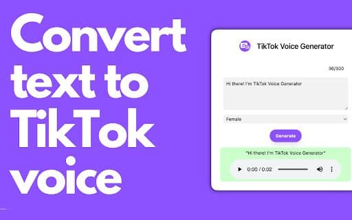 Tiktok Voice Generator Chrome Extension - Google Plugin